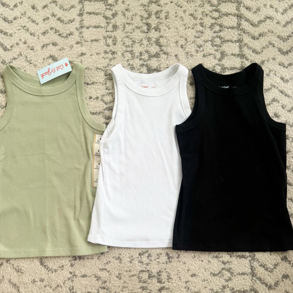 Cat & Jack Girls Ribbed Tank Top Bundle 6/7